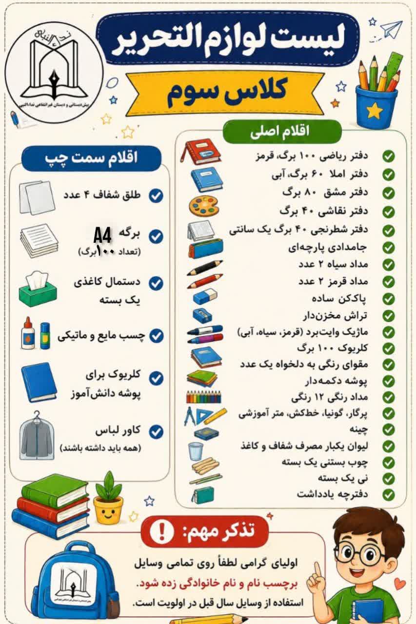مدرسه نداالنبی پسرانه پایه سوم